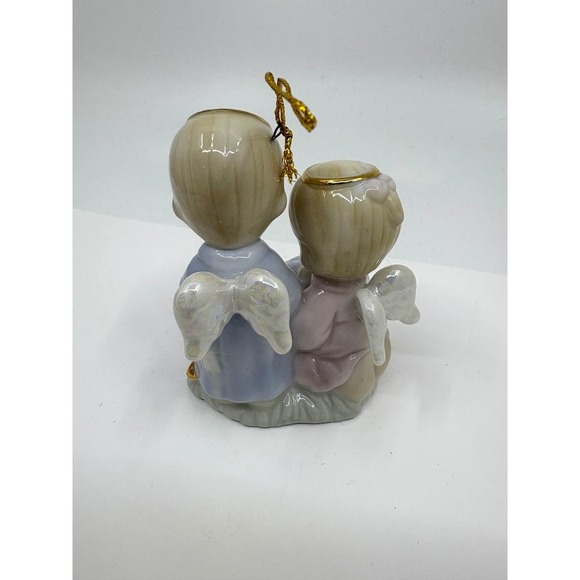 1997 Enesco /Precious Moments - Nativity Two Angels Praying Over Jesus Retired - Picture 3 of 7